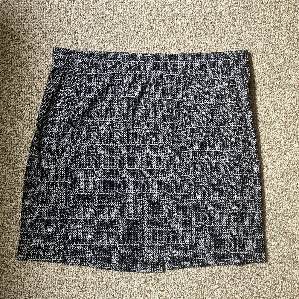 AVENUE Womens Pencil Skirt Size 22 24 Black Print Academia Preppy Office Stretch